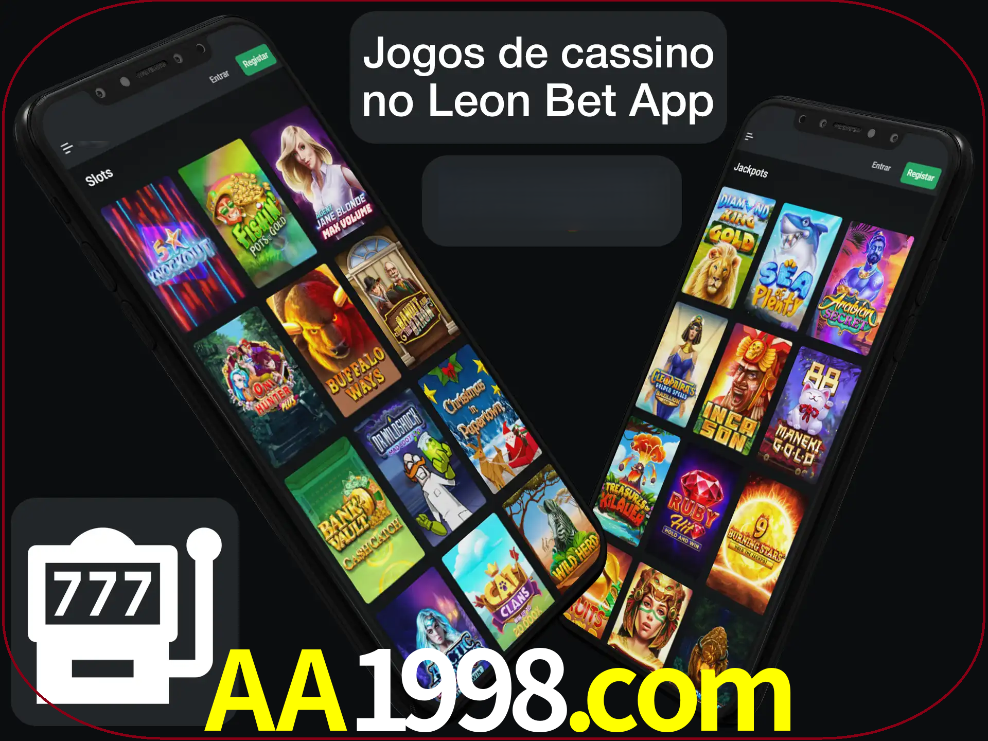 Escolha quais jogos de cassino jogar no app.