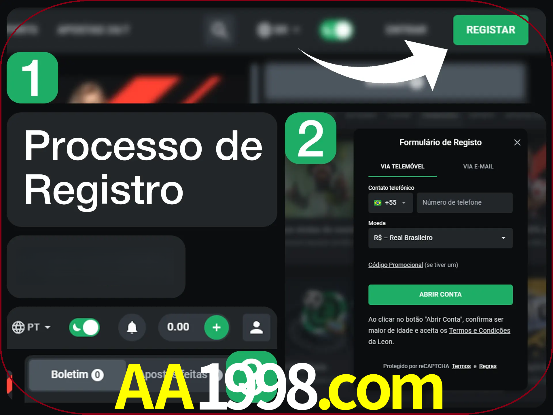 O processo de registro na LeonBet é simples.